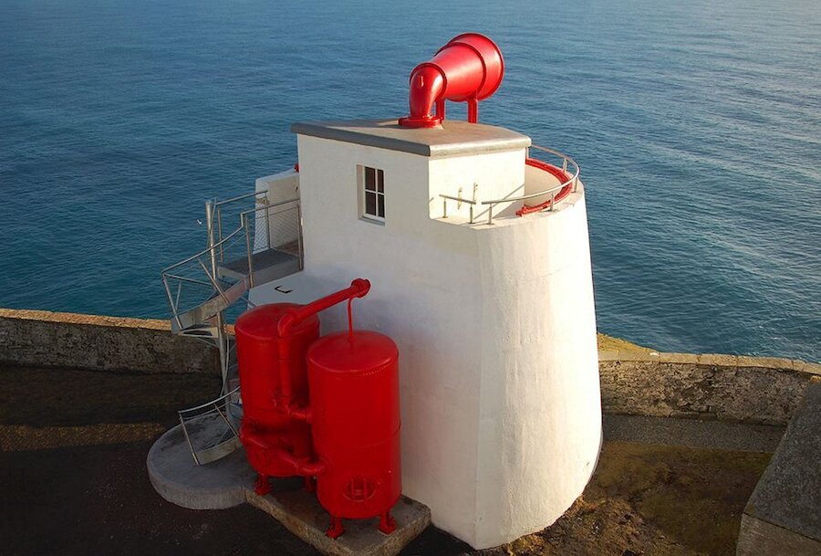 The foghorn has been beautifully restored and sounds as impressive as it looks. (Courtesy Shetland Amenity Trust)