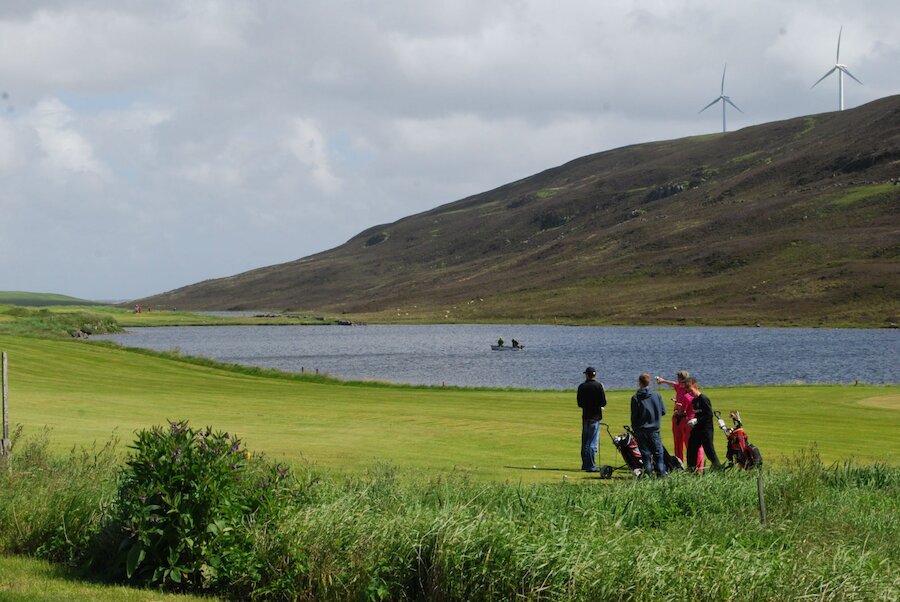 Golf is popular in Shetland: this course close to Lerwick and Scalloway has a beautiful setting.