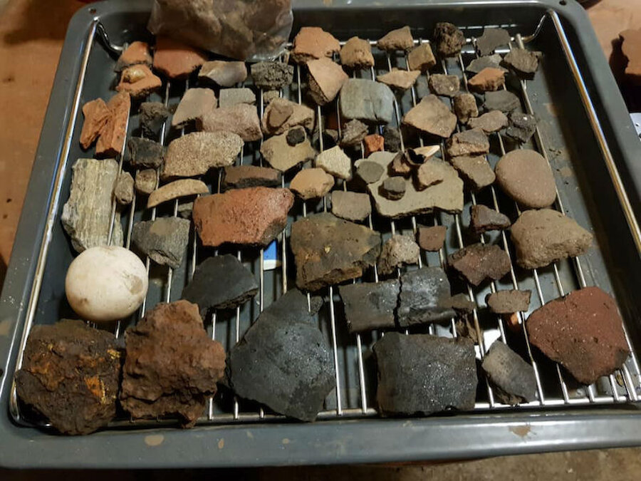 Some of the many fragments of pottery and other material found on the site | Kristian Leith