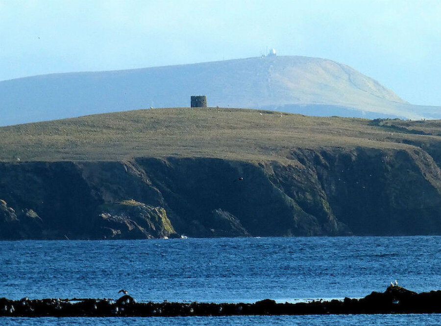 The old windmill can be seen atop the island of South Havera (Courtesy Alastair Hamilton)