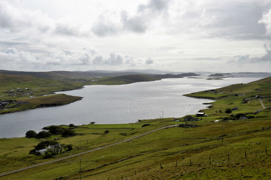 Looking south over Weisdale Voe (Courtesy Alastair Hamilton)