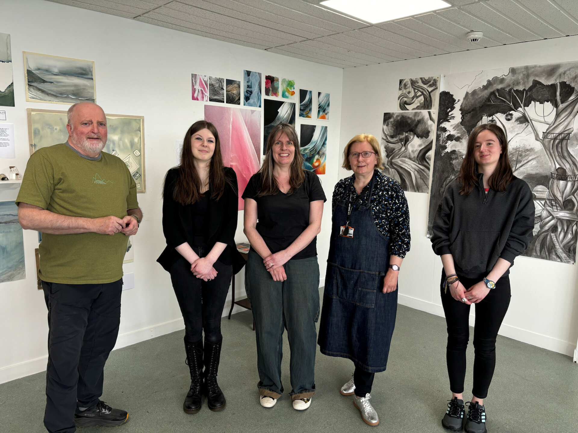 Kristi Tait (third from left) and Edina Szeles (fourth from left) are two of the three lecturers in the creative industries department, along with Nicola Naismith.