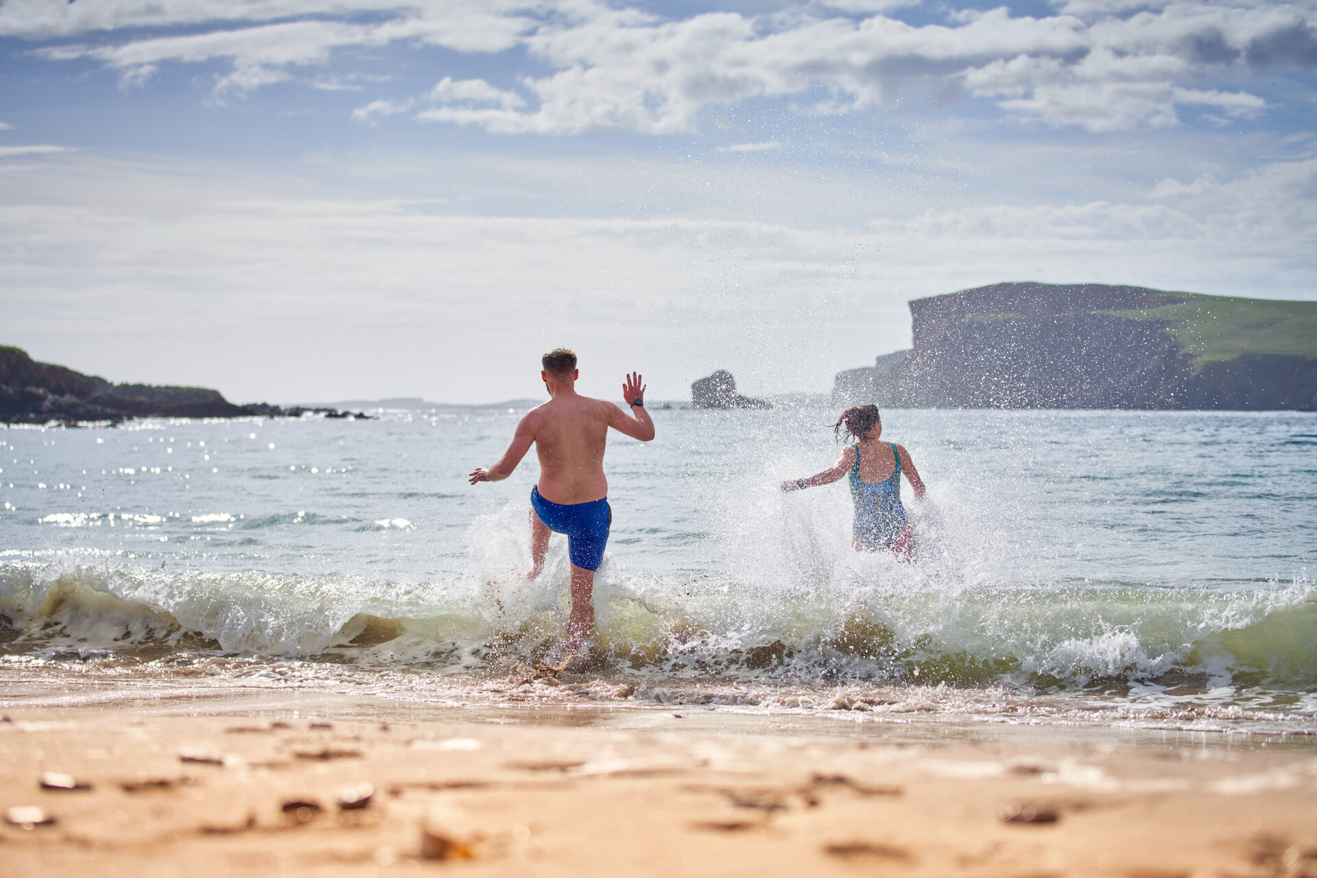 Wild swimming at Shetland's beautiful beaches is exhilarating.