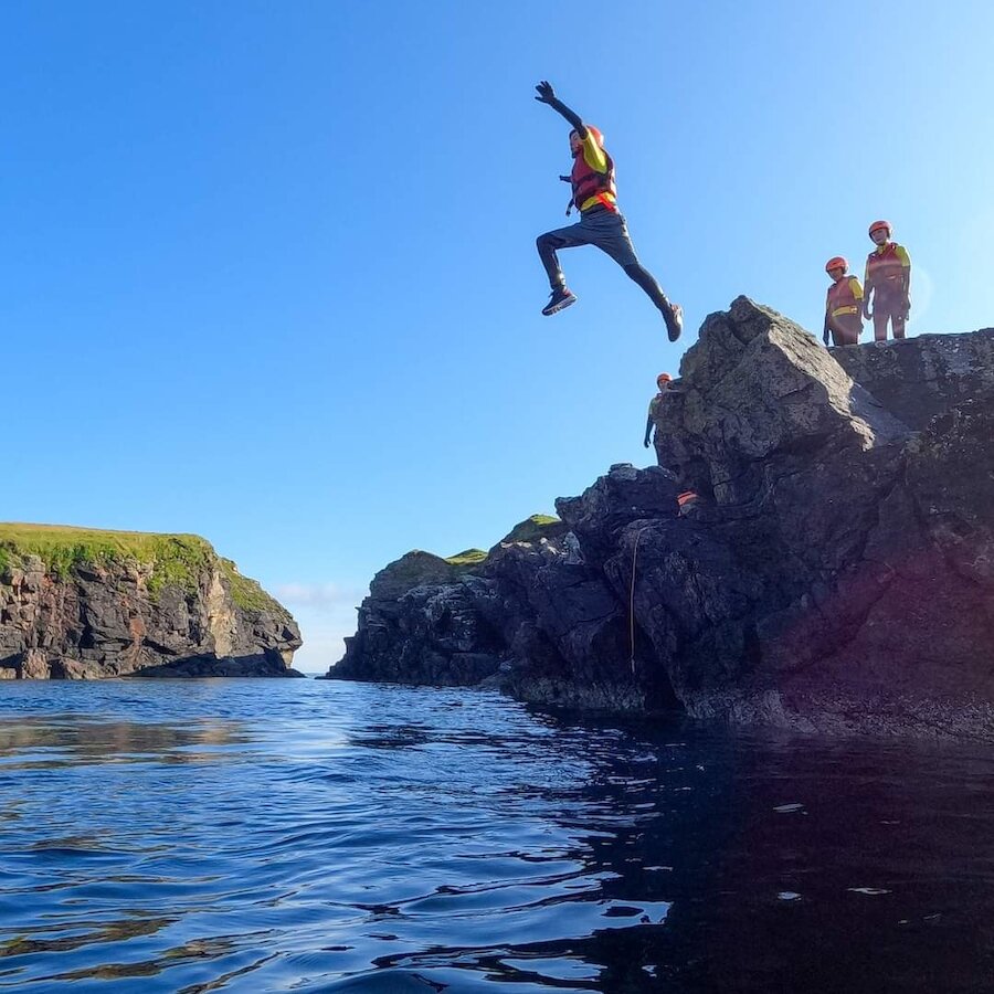 Coasteering is an exciting and energetic way to experience the Shetland coastline.