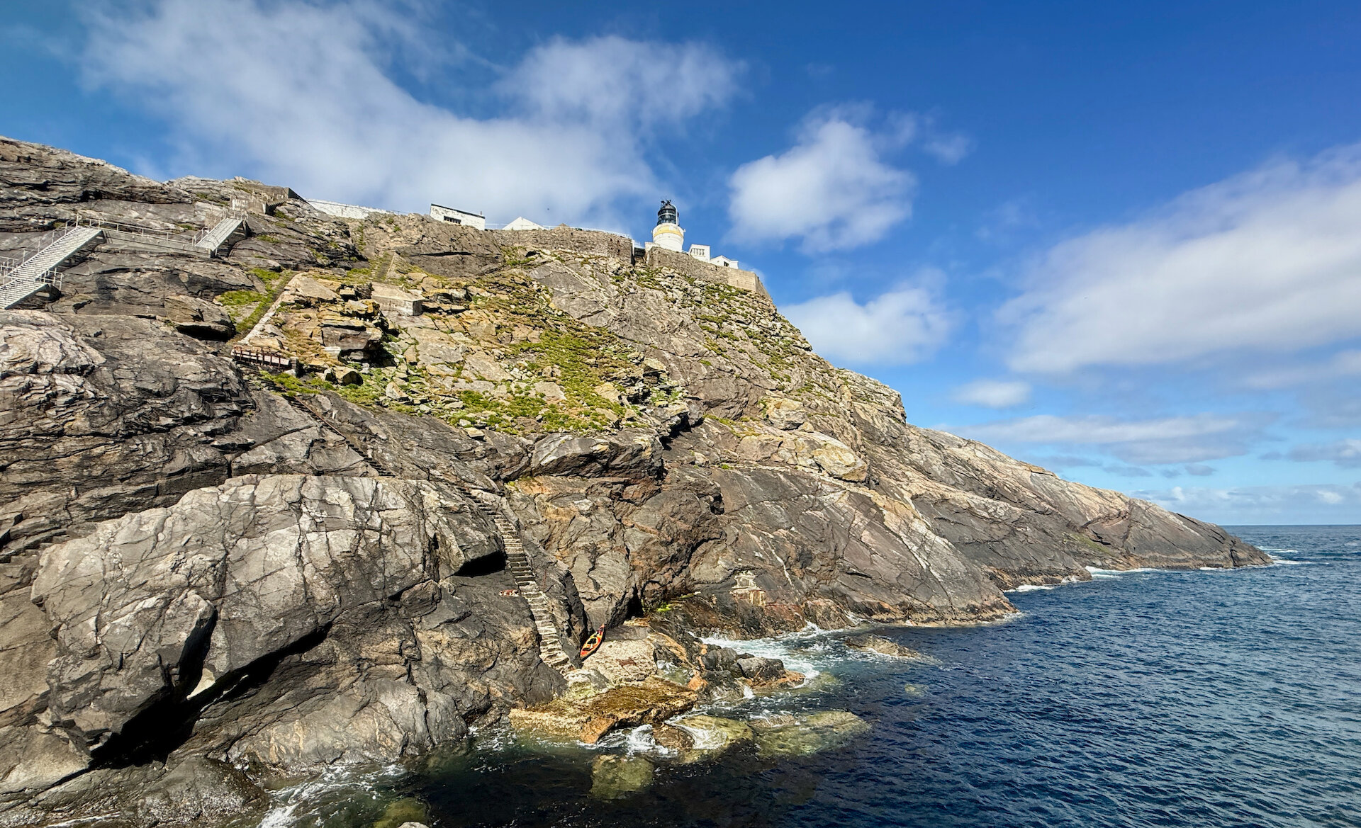 The challenging landing point to reach Muckle Flugga.