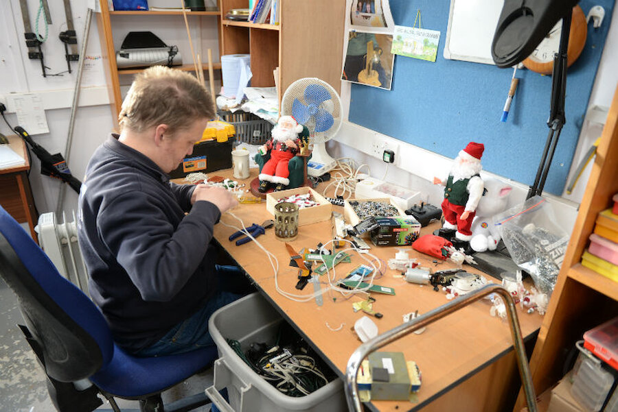 Electrical equipment that can't be repaired is dismantled, the parts being recycled (Courtesy Alastair Hamilton)