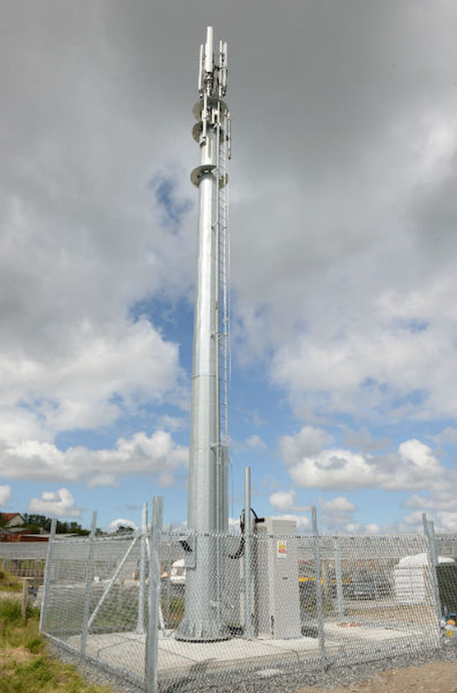 One of many new masts required; this one was recently erected in the Tingwall valley (Courtesy Alastair Hamilton)