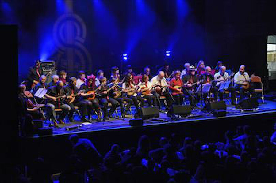 The Mandolin Band in action at Mareel (Courtesy Shetland Arts)