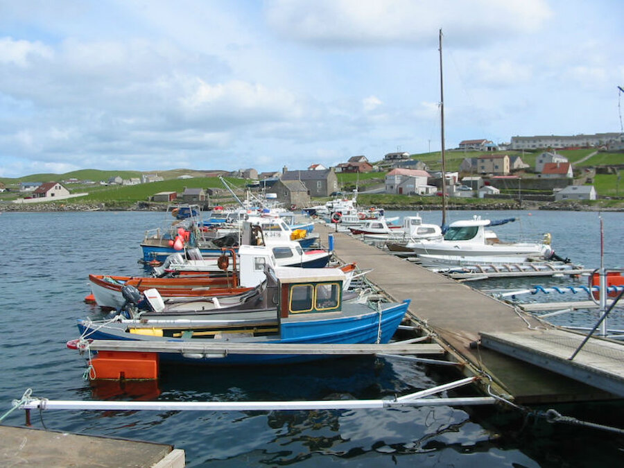 The marina at Symbister, Whalsay's main village (Courtesy Promote Shetland)