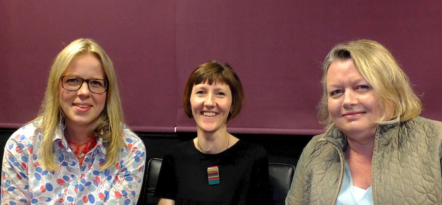 (L-R): Misa Hay, Programme Director; Donna Smith, 2015 patron; Dr. Carol Christiansen, Curator and Community Museums Officer at the Shetland Museum & Archives