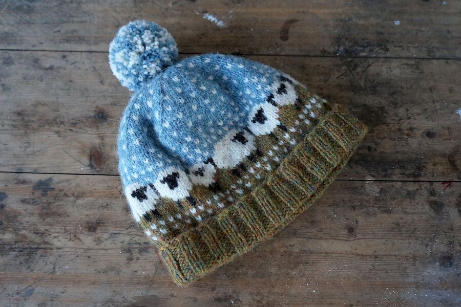 The official 2015 Baa-ble Hat (pattern designed by this year's patron, Donna Smith)