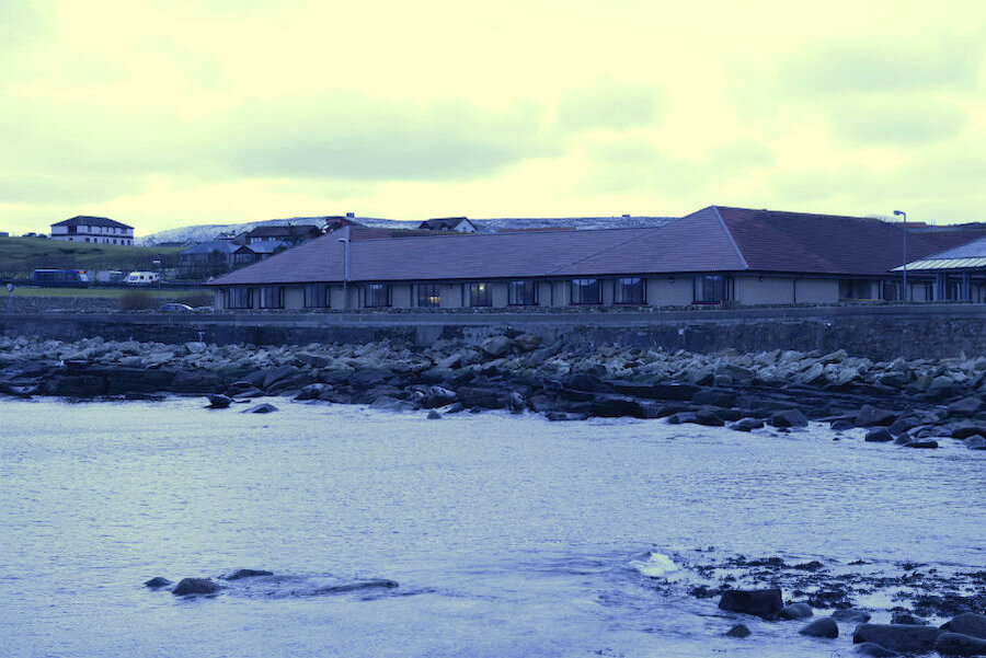 One of Lerwick’s care homes; the residents frequently have seals for company and we’ve counted 14 in this photograph.