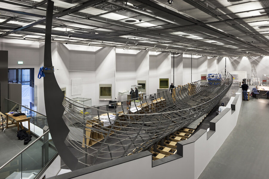 The installation of Roskilde 6 at the British Museum in the Sainsbury Exhibitions Gallery, January 2014 © Paul Raftery
