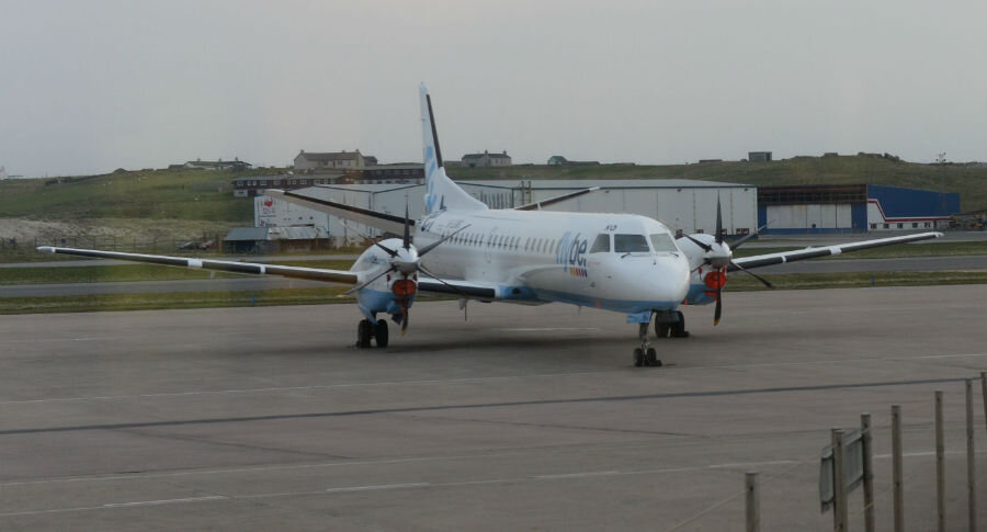 One of the Saab 2000 aircraft at Sumburgh Airport