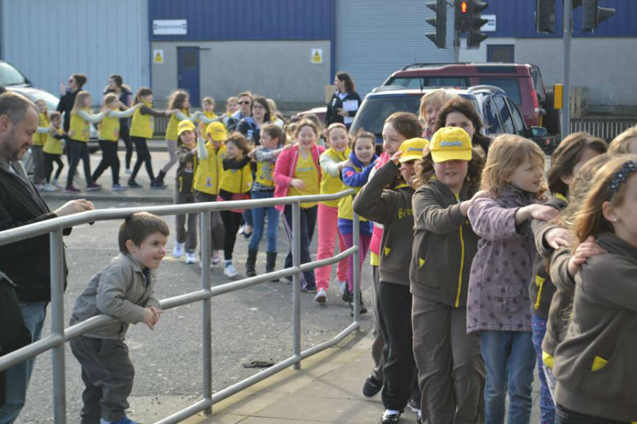 The conga makes its way towards the Co-op supermarket (Courtesy Daniel Lawson)