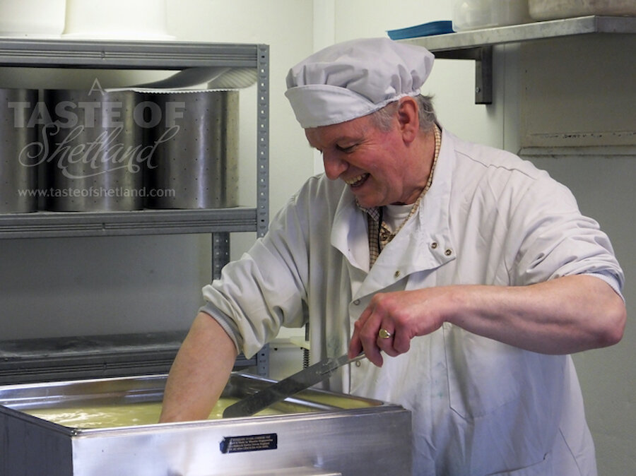 Richard Briggs, of Briggs' Shetland Lamb took a day off from lambing to learn how to make cheese