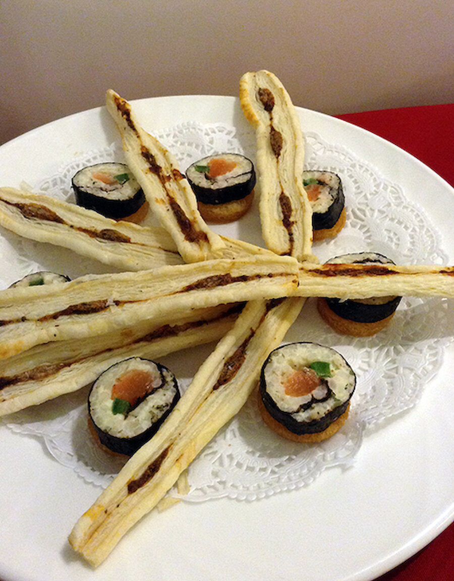 Salmon Sushi and Anchovy Tranche