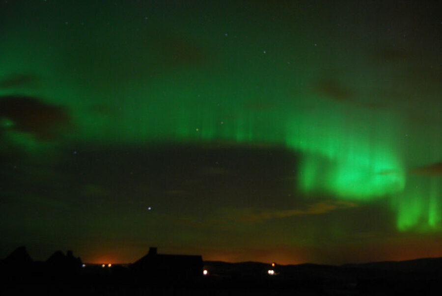 Another of Shetland's delights is the aurora borealis or 'northern lights', frequently seen during the winter months.