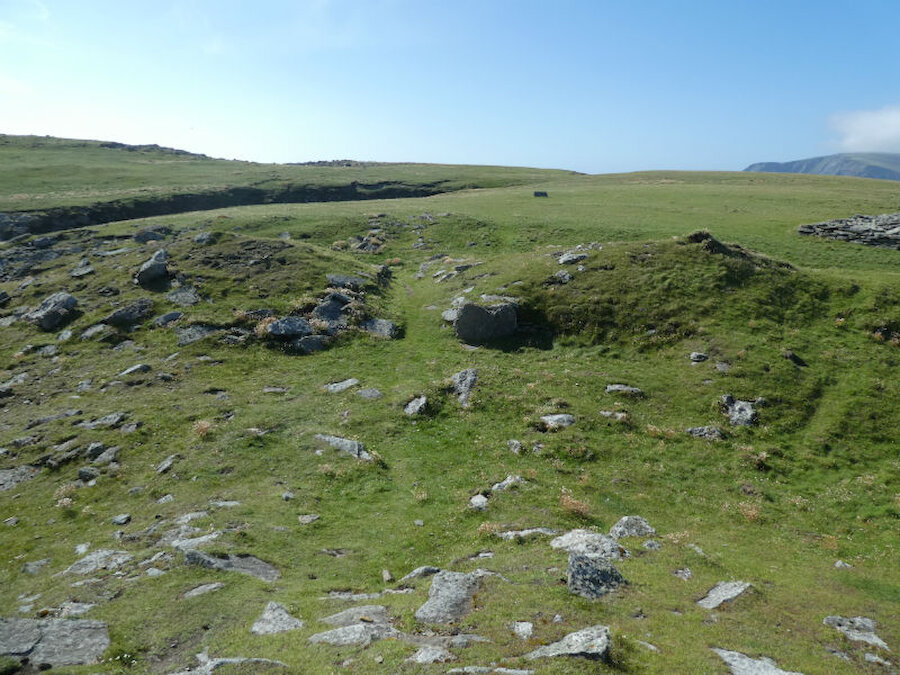 Ramparts and a ditch west of the blockhouse (Courtesy Alastair Hamilton)