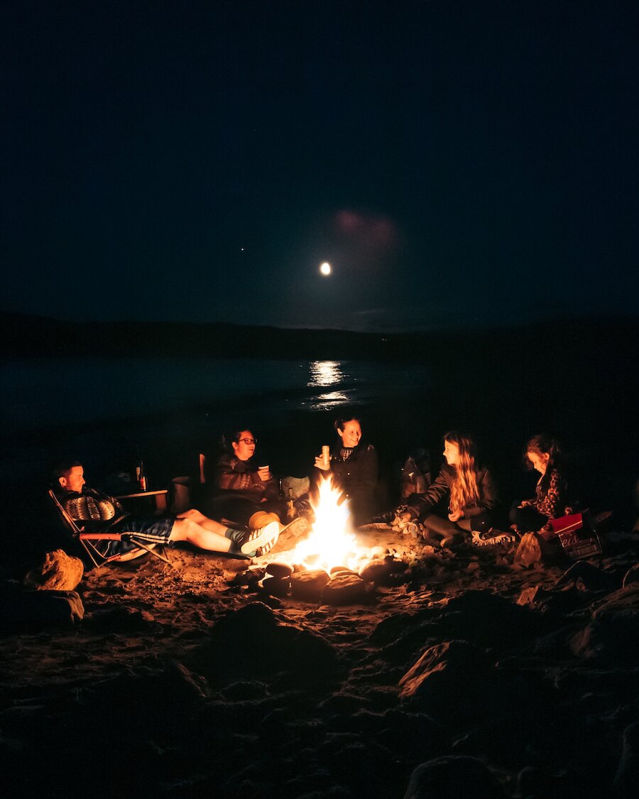 Bonfire at Sandness. Photo by Joy Allen