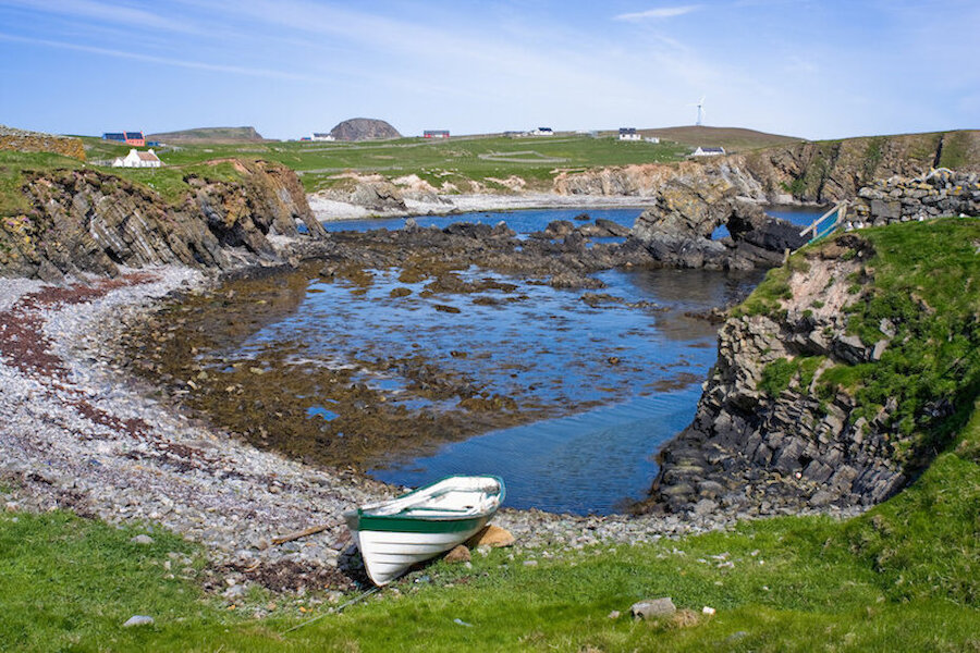 Fair Isle lies midway between Shetland and Orkney.