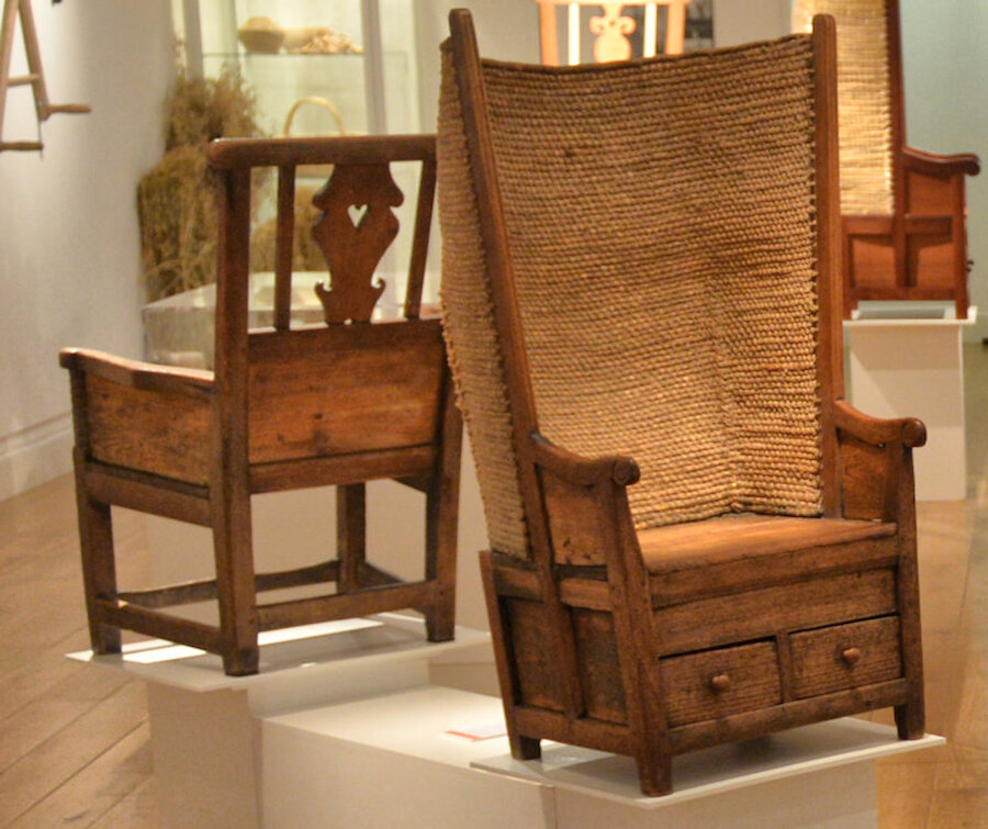 A pair of chairs made to mark a marriage.