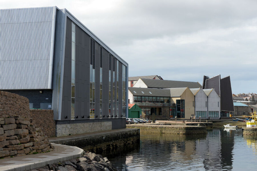 Mareel, on the left, with the Shetland Museum and Archives beyond (Courtesy Alastair Hamilton)