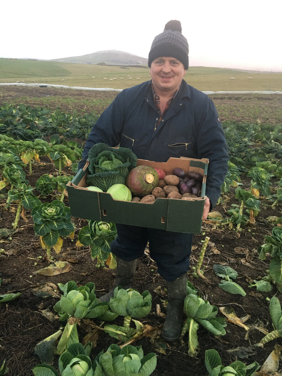 Kevin Obern with one of his popular veg boxes | Alex Armitage