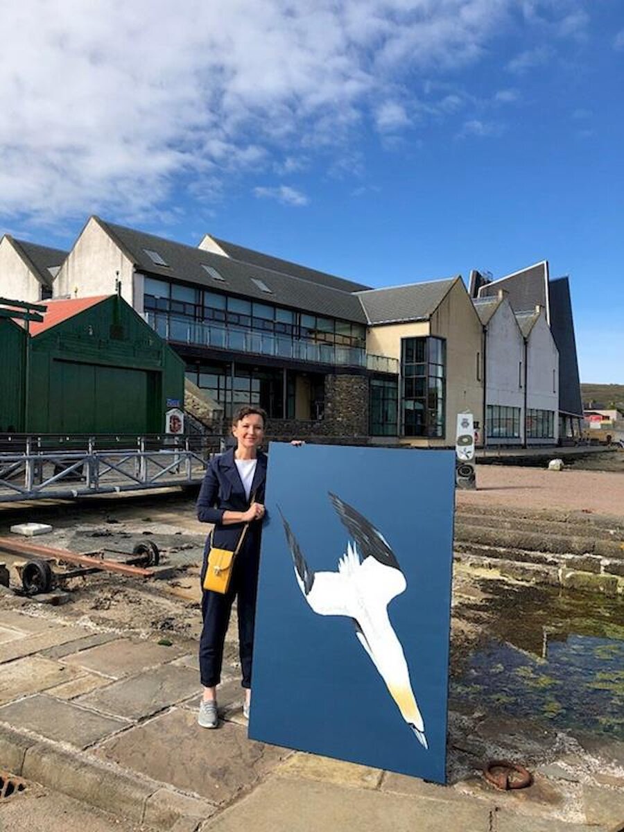 Roberta outside the Shetland Museum and Archives | Shetland Museum and Archives
