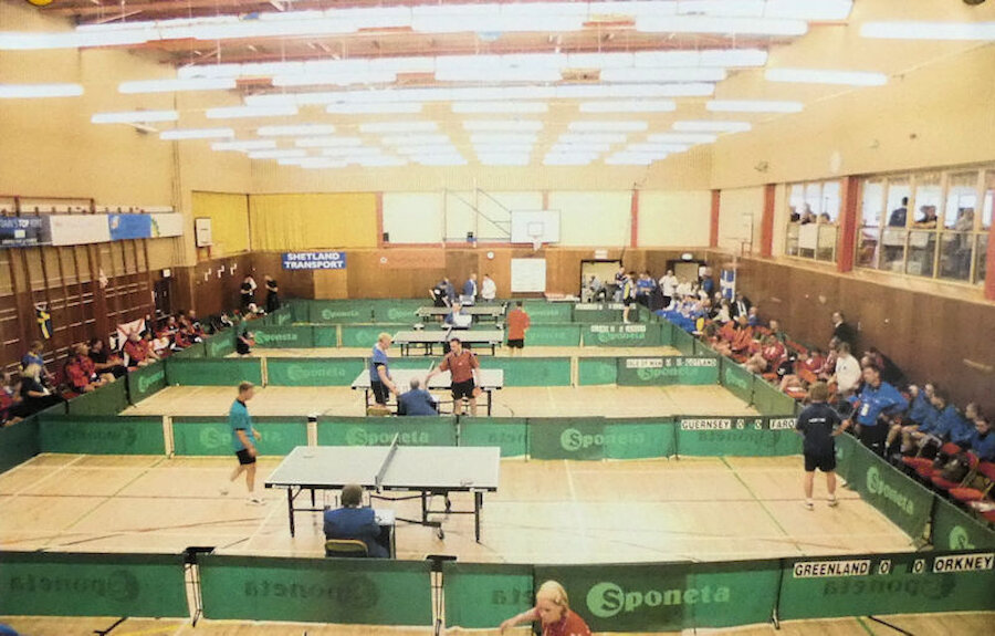 The school's impressively large games hall hosted the table tennis tournament. | Sandwick Community Development
