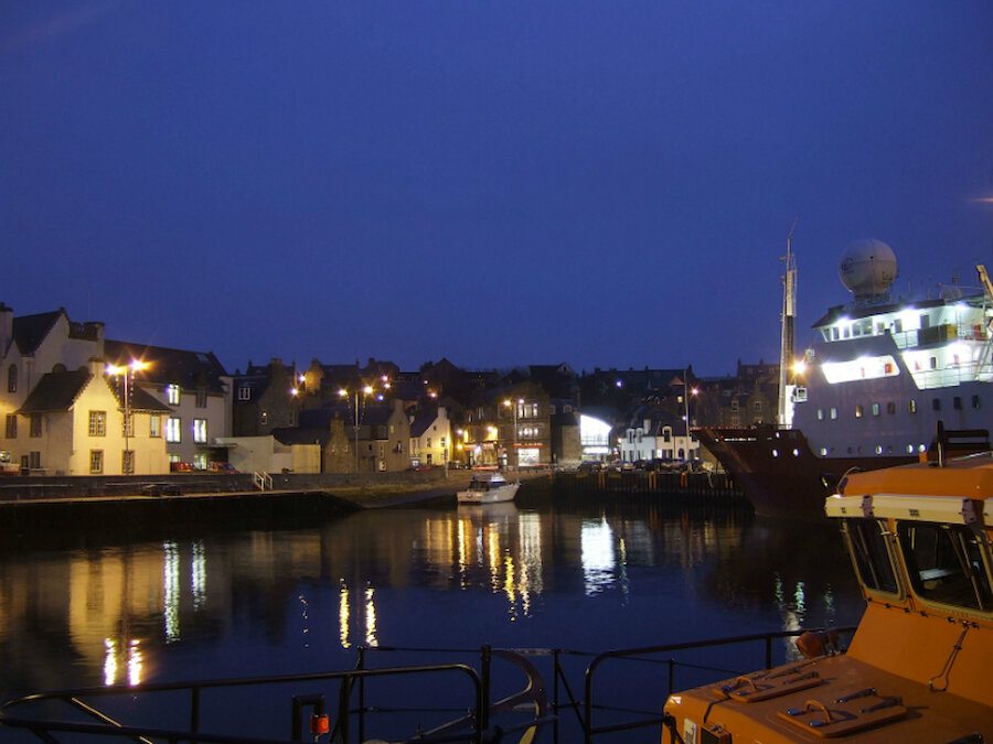 The small boat harbour and the heart of old Lerwick (Courtesy Alastair Hamilton)