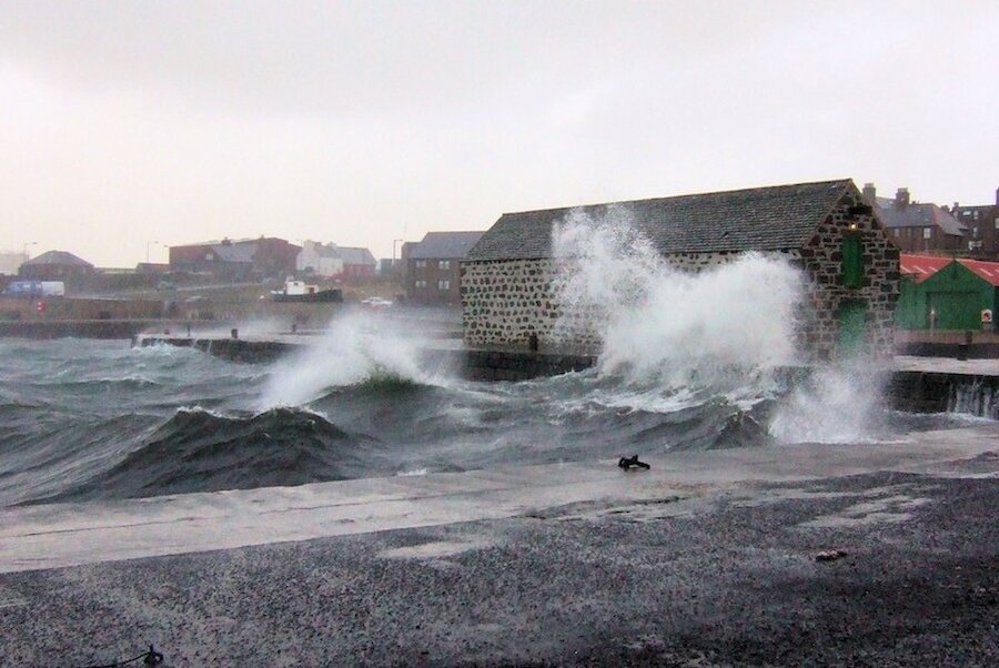 A stormy day at Hay's Dock, Lerwick | Alastair Hamilton