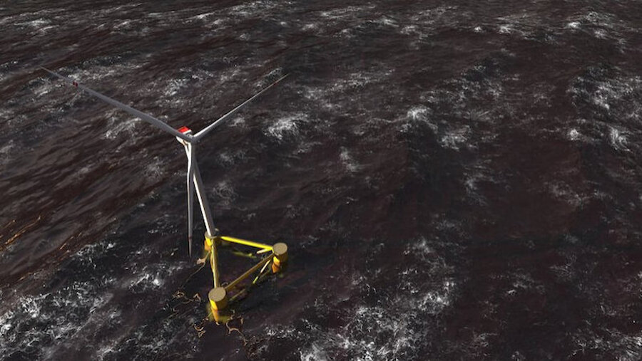 An image of a marine windfarm proposed north of Unst by Aker Energy | Aker Energy