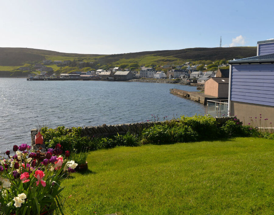 Looking west across Scalloway's harbour from New Street (Courtesy Alastair Hamilton)