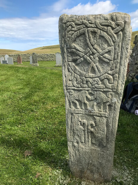 Replica Pictish stone within Cullingsbrough kirkyard. | Chris Dyer