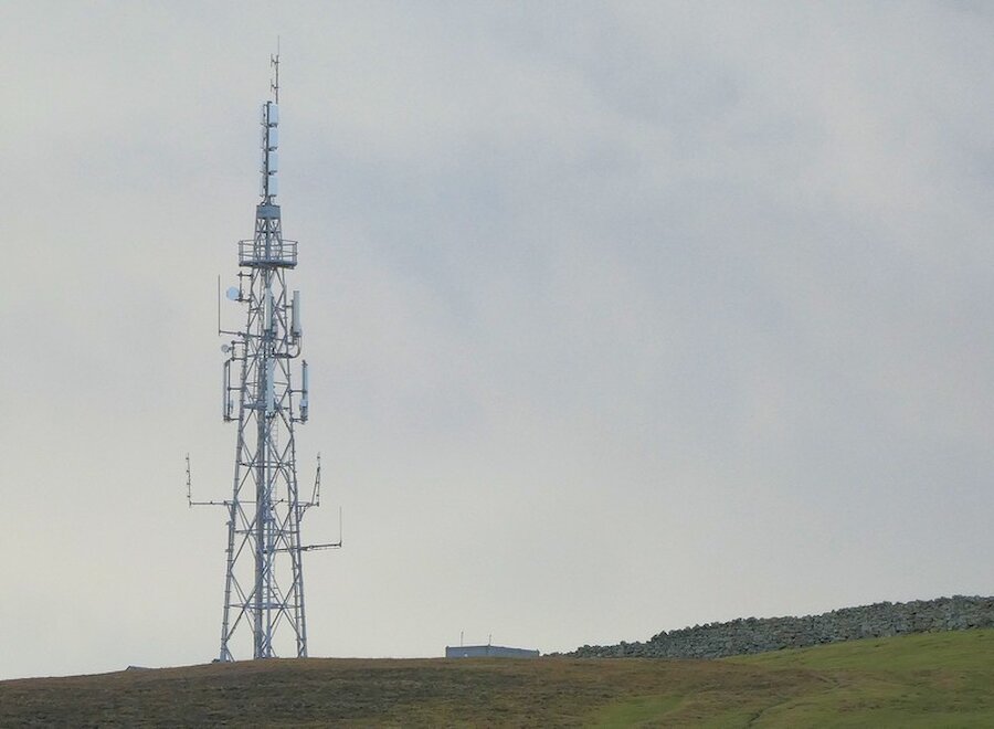The mast above Scalloway carries television, radio and mobile phone services. | Alastair Hamilton