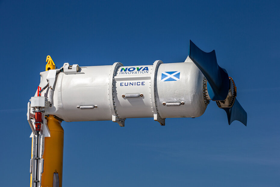 The tidal turbine designed for use under the water in Shetland. | Nova Innovation