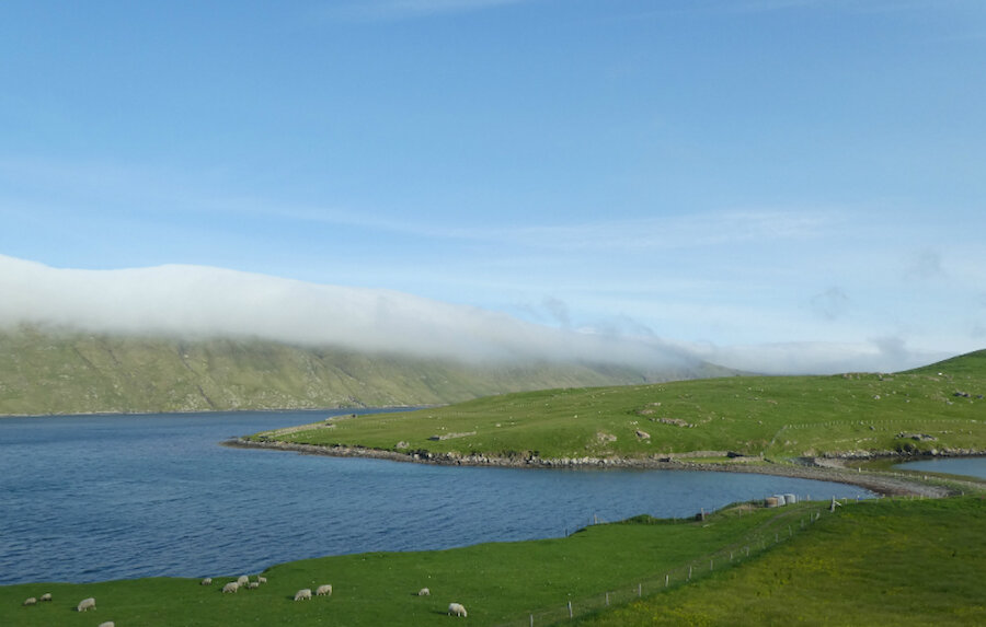 Fog to the east, sunshine to the west of the Clift Hills (Courtesy Alastair Hamilton)