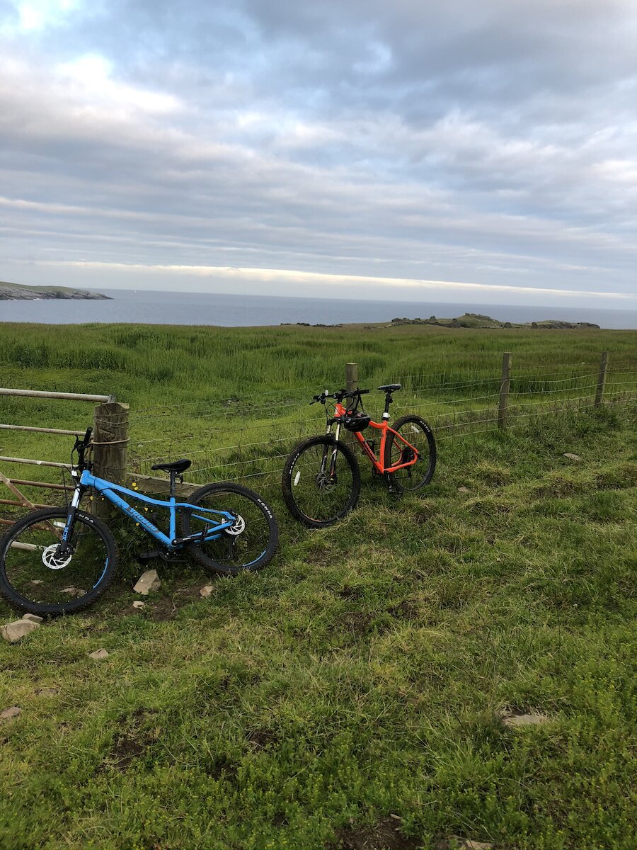 Bikes parked up for the last part of the walk to Burland Broch. Photo by Laurie Goodlad