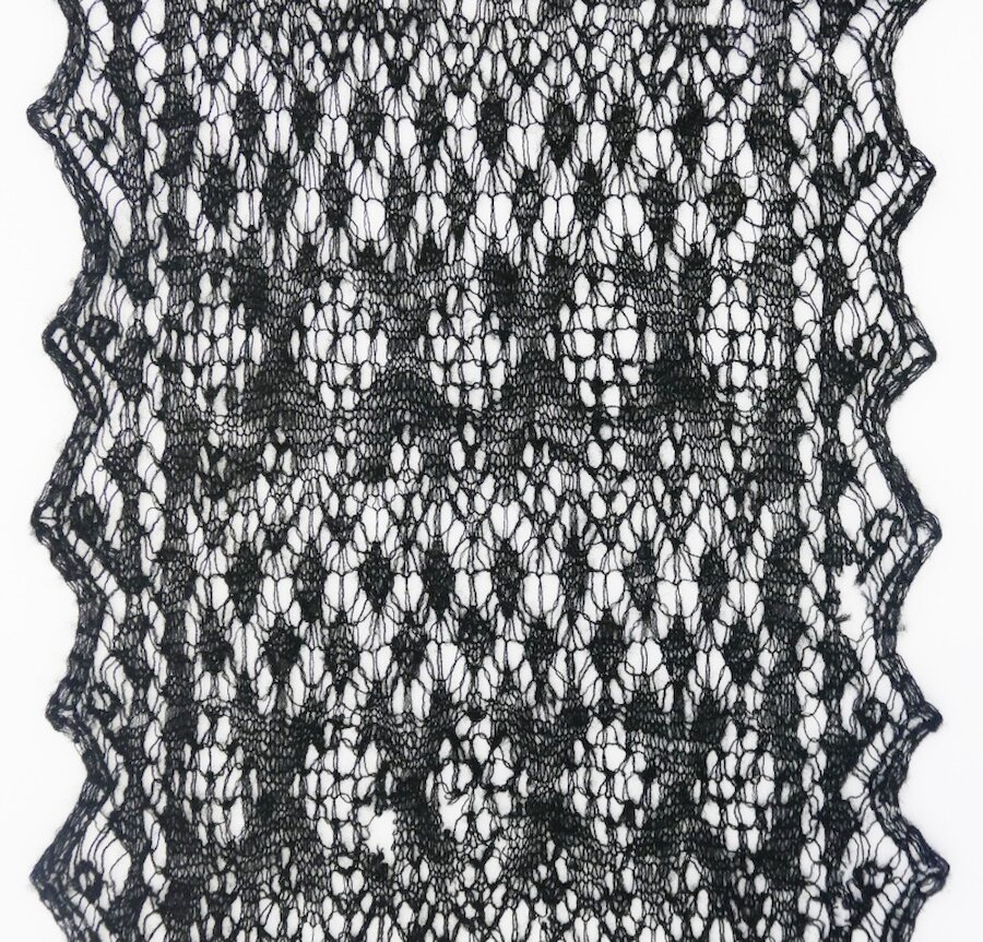 The centre of a mourning scarf | Shetland Museum and Archives