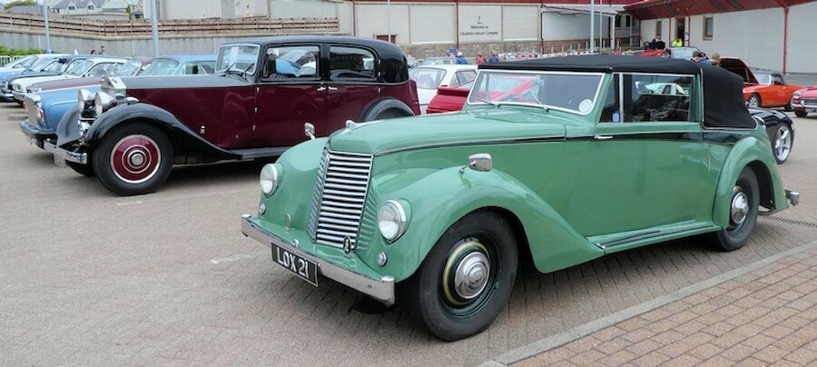 A blue 1980 Bentley once owned by Top Gear's James May, a 1938 Rolls-Royce 25/30, and a green 1952 Armstrong-Siddely Hurricane.5 | Alastair Hamilton