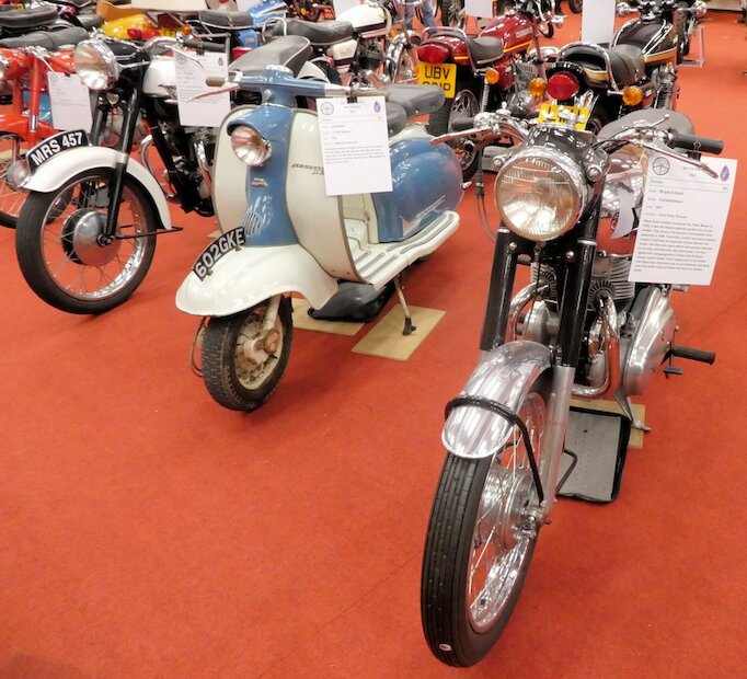 In the late 1950s and 1960s, scooters like this 1959 Lambretta (centre) became popular. | Alastair Hamilton