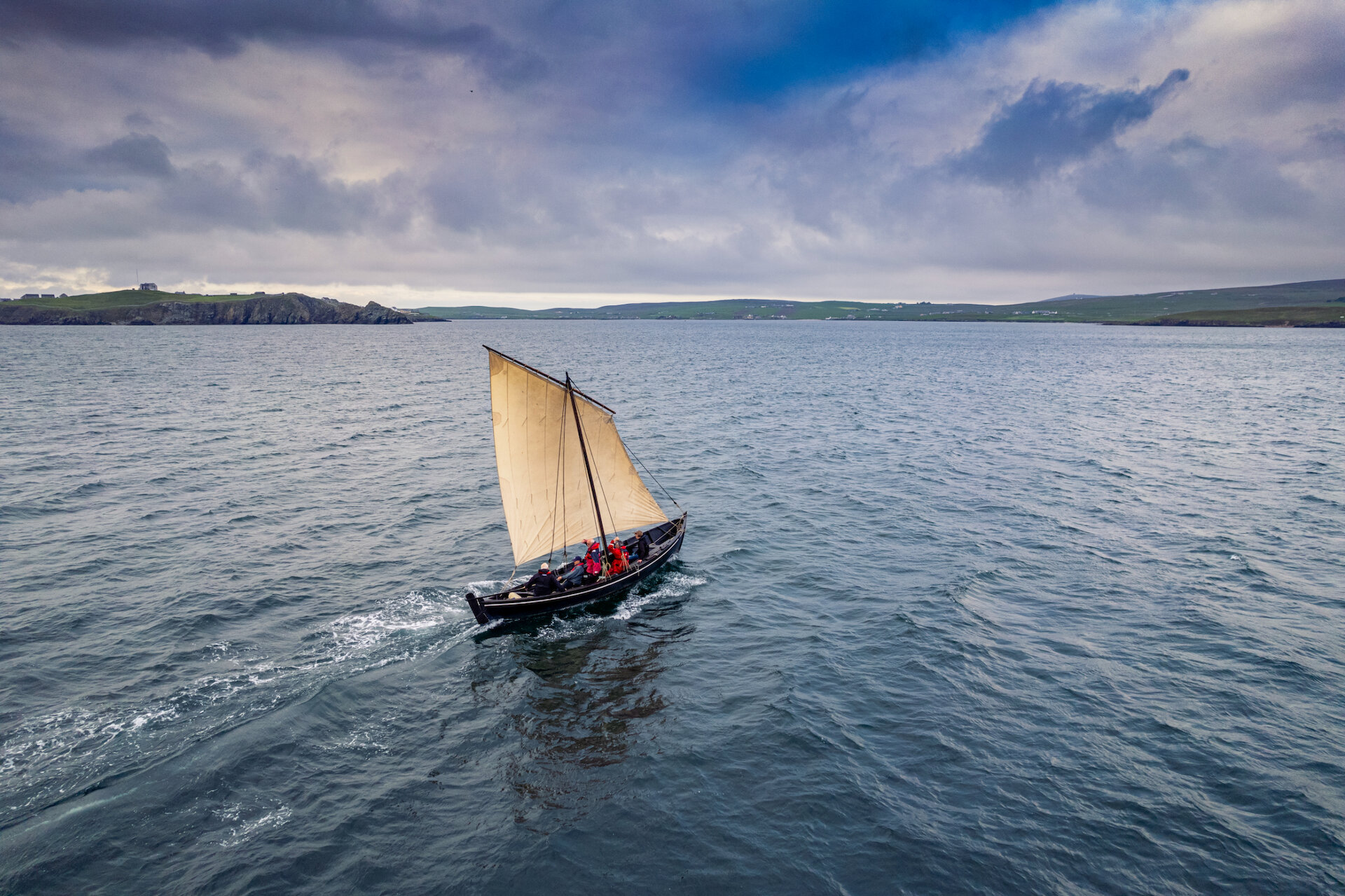 The Vaila Mae on the water in Breiwick, Lerwick in June 2022. Photo: Euan Myles.
