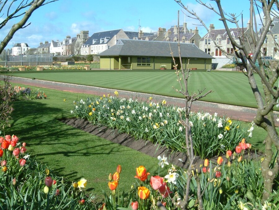 The Lerwick Bowling Green, in the Flower Park (Courtesy Shetland Islands Council)