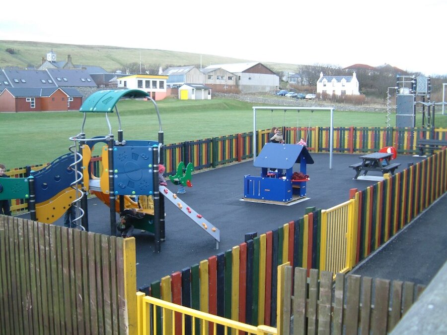 The play area at Fraser Park, Scalloway (Courtesy Shetland Islands Council)