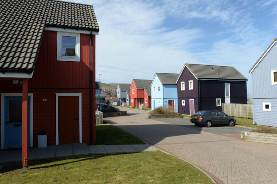 Innovative new housing at Quoys in Lerwick, developed by the Hjaltland Housing Association, is connected to the system (Courtesy Alastair Hamilton)