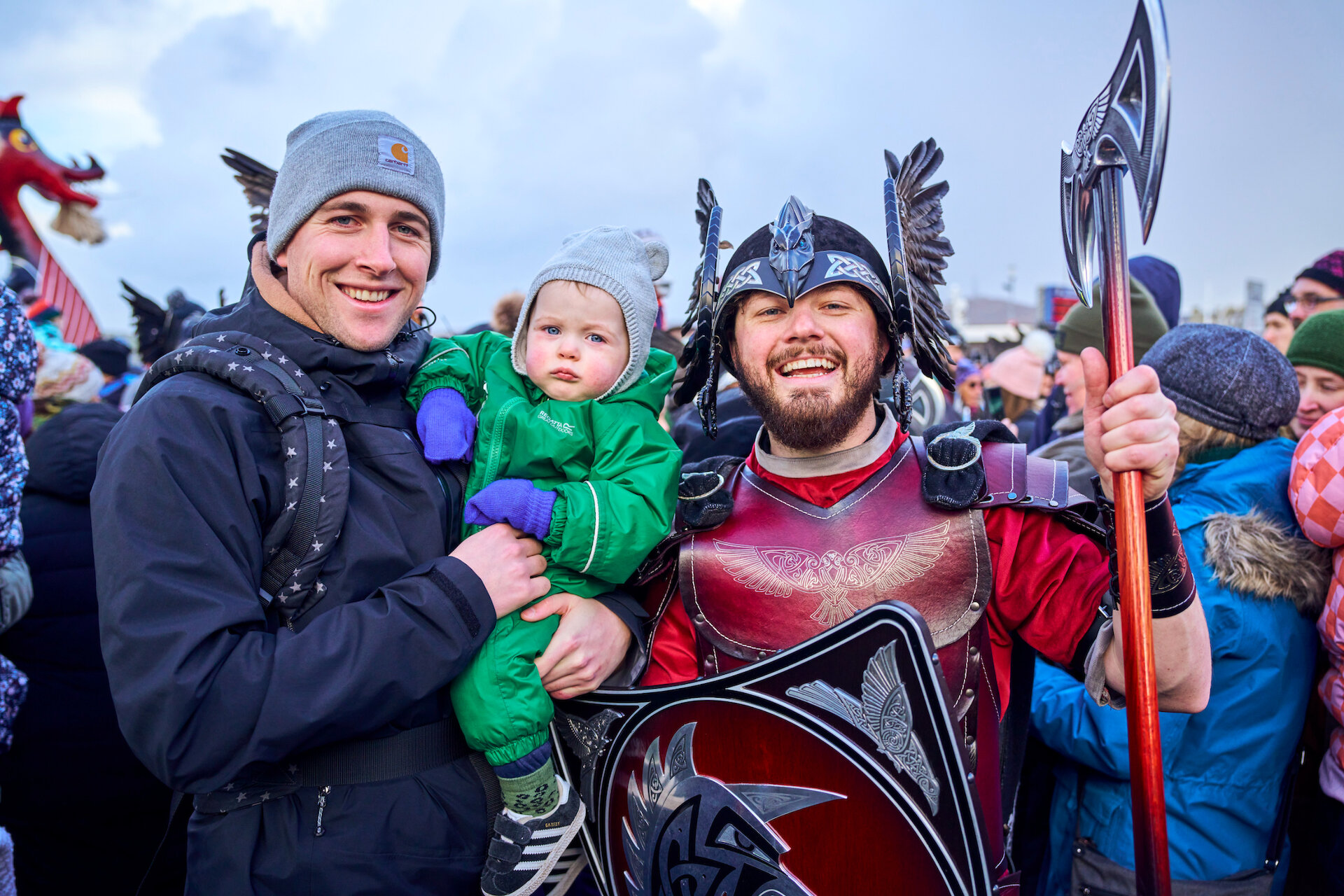 Lerwick Up Helly Aa, returning for the first time since 2020, drew out spectators of all ages. Photo: Euan Myles/Promote Shetland.