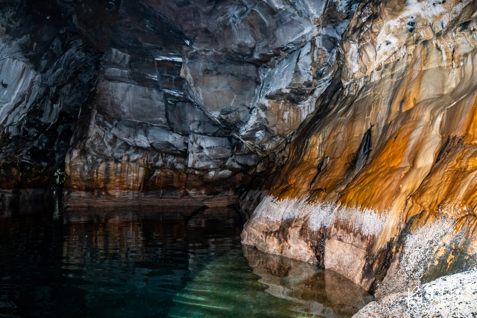 Inside the "Orkneyman's Cave" in Bressay. Photo: Ryan Leith.