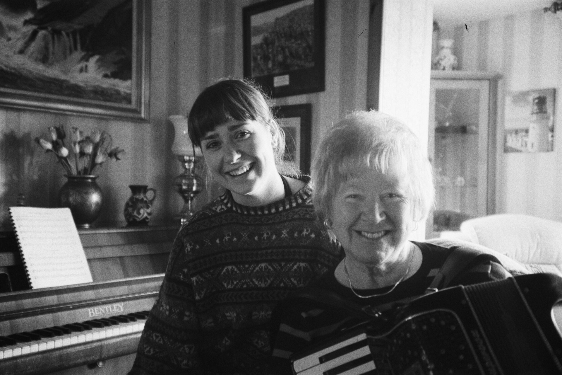 Amy with one of her Shetland musical mentors, Violet Tulloch.