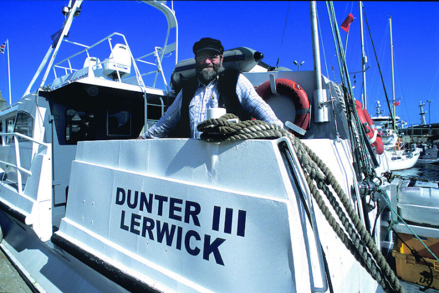 Jonathan Wills aboard Dunter III (Courtesy Georges Dif)
